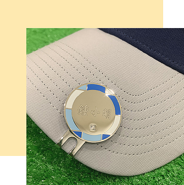 客製高爾夫球標-雷射深刻球標帽夾-果嶺標-藍色格子設計款球標-Blue-Plaid-Design-Inside-Page-1-FulgorJewel-Golf-Ball-Marker